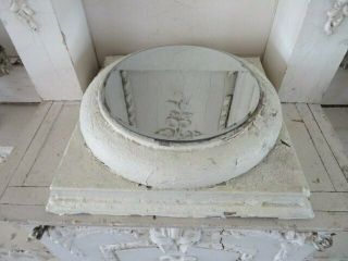 Omg Old Architectural Wood Base Pedestal W/ Mirror For Display From Column Base