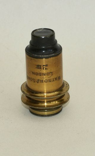 2 Inch Objective Lens For Brass Microscope - Watson & Sons.  No Can.
