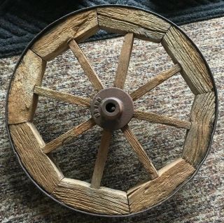 Antique Wooden Wagon Wheel Small Wheelbarrow Metal Banded