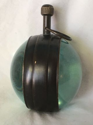 Vintage Glass Ball Desk Clock Wind Up Sphere Pocket watch Compass Miyota Japan 7