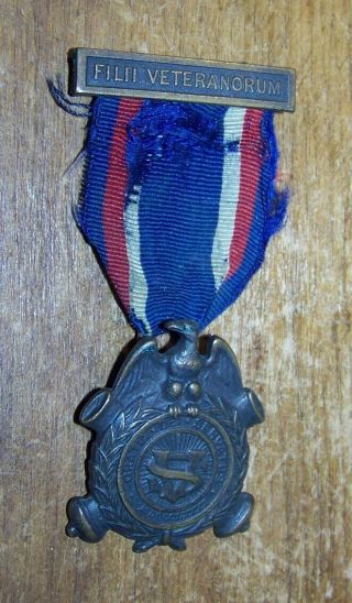 Antique 1888 Gar Sons Of Civil War Veterans Medal Badge