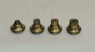 4 X Old Brass Microscope Lenses For Old Brass Microscope.