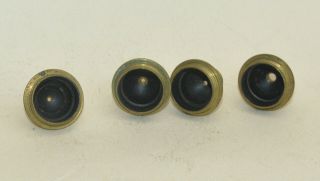 4 x old brass microscope lenses for old brass microscope. 3