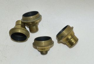 4 x old brass microscope lenses for old brass microscope. 5