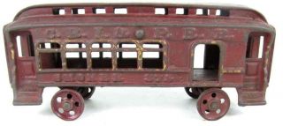Arcade antique cast iron train Smoker car 2