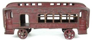 Arcade antique cast iron train Smoker car 3