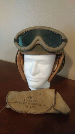 Ww2 Us Army Sherman Tanker M - 1938 Tank Helmet Rawlings Size (7 1/8) & Goggles