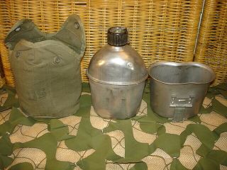 Early Vietnam Complete M1956 Canteen,  Early Dsa Cover,  1953 Cup,  1944 Canteen