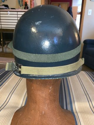 WW2 US Navy USN M1 Fixed Bale Helmet,  Complete Helmet Liner With Goggles 3