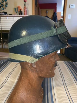 WW2 US Navy USN M1 Fixed Bale Helmet,  Complete Helmet Liner With Goggles 4