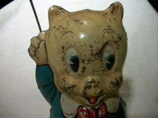 Marx Tin Toy Tin Wind - Up Porky Pig 1939 8 