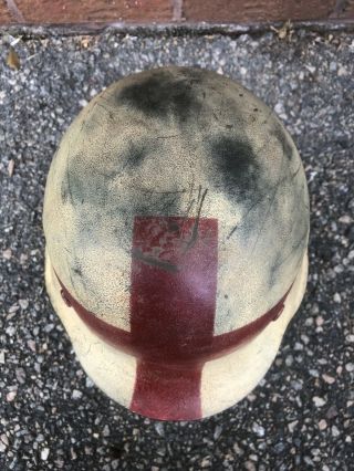 WW2 - German Helmet - M42 - 56 Liner - Red Cross - Decal - Reissue - Marked 5