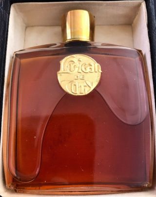 RARE 1920 ' S SIGNED COTY L ' ORIGAN LALIQUE CRYSTAL PERFUME BOTTLE FULL LEATHER 4