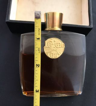 RARE 1920 ' S SIGNED COTY L ' ORIGAN LALIQUE CRYSTAL PERFUME BOTTLE FULL LEATHER 7