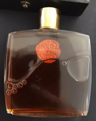 RARE 1920 ' S SIGNED COTY L ' ORIGAN LALIQUE CRYSTAL PERFUME BOTTLE FULL LEATHER 8