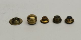 6 X Old Brass Microscope Lenses,  Maybe Culpeper Etc.