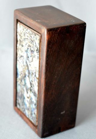 Handwork Tibet Ancient Collectable Boxwood Inlay Conch Carve Usable Jewelry Box 6