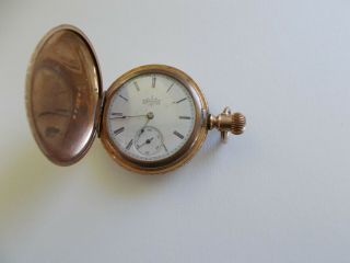Antique Elgin 10k Solid Gold Pocket Watch Fine Engraved Hunting Case