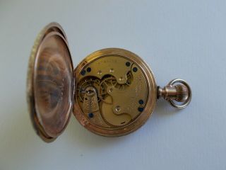 ANTIQUE ELGIN 10K SOLID GOLD POCKET WATCH FINE ENGRAVED HUNTING CASE 3