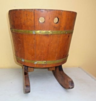 Antique Vintage Wood Barrel Rocking Rocker Chair Child / Doll / Teddy Bears 4