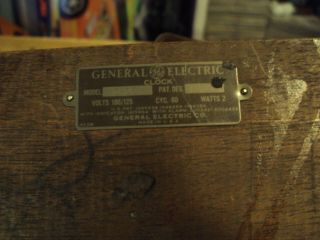 Vintage Antique 1940 ' s General Electric GE Mantel Clock Wood 3H06 7