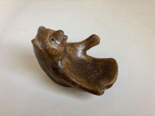 Japanese Vintage Pottery Tanuki Raccoon Dog Figurine Rare Japan T12