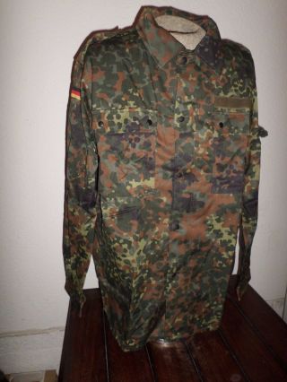 German Army Issue Flecktarn Fleck Camouflage Shirt/jacket Size Xl 48 Long