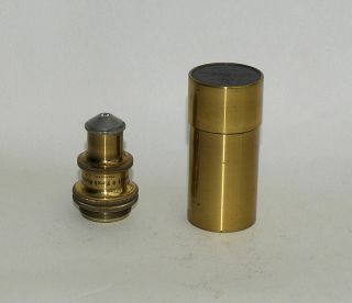 4mm Objective Lens In Can For Brass Microscope - Bausch & Lomb.