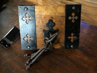 Antique Door Lock Key Keep Church Georgian Style Vintage Chapel Wood Steel
