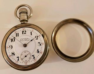 Antique 1800 ' s Victorian American 17J Pocket Watch E.  F Shelton Marion Kansas 18s 2