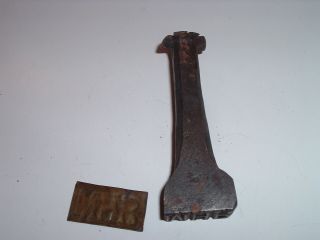 Antique 1800s Metal Punch Stamp / Initials Mhb