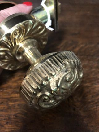 Door Knobs Front & Back,  Made in Italy By Omnia,  Ornate Heavy,  Brass 2