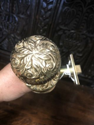 Door Knobs Front & Back,  Made in Italy By Omnia,  Ornate Heavy,  Brass 3