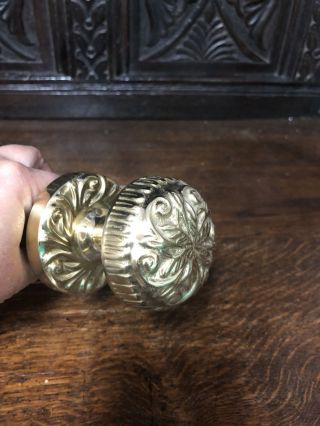 Door Knobs Front & Back,  Made in Italy By Omnia,  Ornate Heavy,  Brass 6