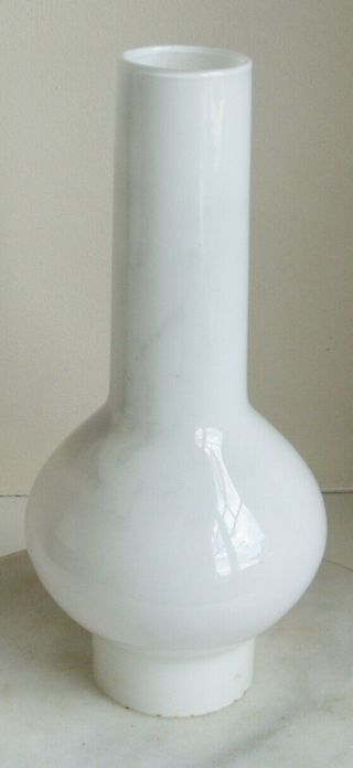 Antique White Milk Glass Oil Lamp Shade 19cm Tall