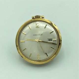 Vintage Caravelle By Bulova 17 Jewel Unadjusted Pocket Watch Size 8s Running