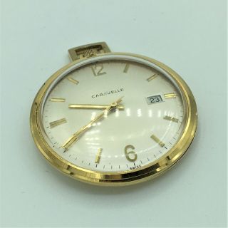 Vintage Caravelle By Bulova 17 Jewel Unadjusted Pocket Watch Size 8s Running 6