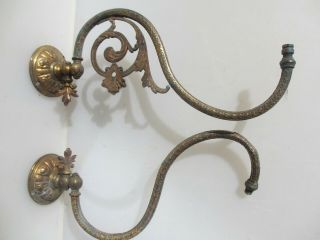Victorian Brass Gas Wall Lights Sconces Lamp Antique Old Gilt PARTS / PROJECT 5