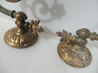 Victorian Brass Gas Wall Lights Sconces Lamp Antique Old Gilt PARTS / PROJECT 6