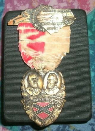1929 Charlotte UCV United Confederate Veterans Reunion Badge Medal 5