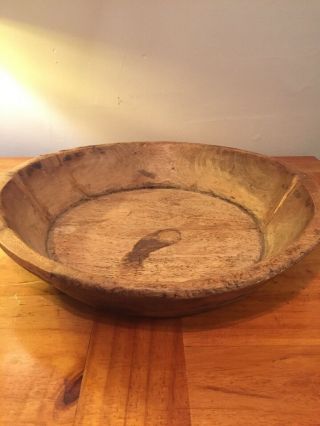 Vintage Antique Primitive Wooden Dough Bowl