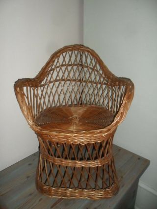 Vintage Cane Chair For A Small Child Or Your Favourite Teddy Or Doll.