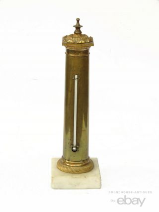 19th C.  Antique French Brass Réaumur Obleisk Desk Thermometer Neoclassical