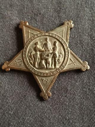 Grand Army of the Republic (GAR) 1861 - 1866 Veterans Badge (Metal).  Authentic. 2