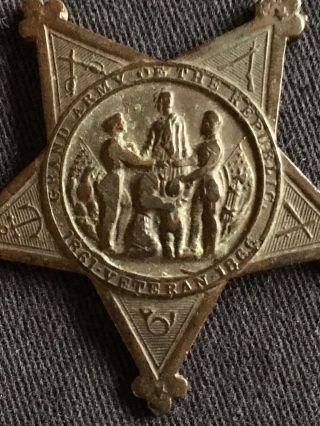 Grand Army of the Republic (GAR) 1861 - 1866 Veterans Badge (Metal).  Authentic. 3
