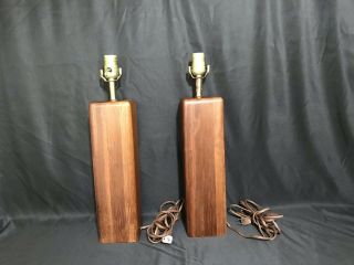 Danish Mcm Vintage Teak Table Lamps