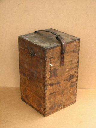 Old Vintage Wooden Wood Military Crate Case Storage Box East Europe