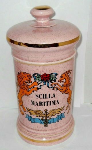 Antique Porcelain Silla Maritma Lidded Apothecary Jar