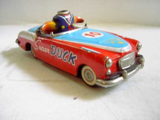 Old 1950,  S Japan Tin Friction Duck Toy Car