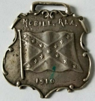 1910 20th Ucv United Confederate Veterans Reunion Badge Medal Mobile,  Al